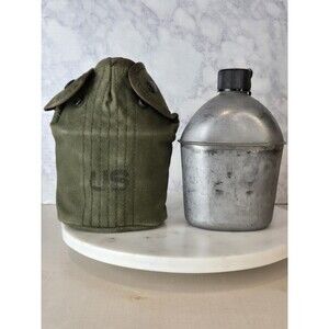VIntage Original USGI 8465-577-4926 1QT Canteen Cover & Canteen Dated 1944